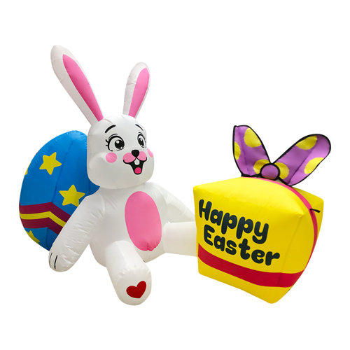 The Holiday Aisle® 6FT Easter Inflatable Decorations Bunny with Egg Wayfair